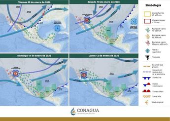 Lluvias fuertes, intensas y rachas de viento considerables están contempladas en el pronóstico de la Conagua / Especial