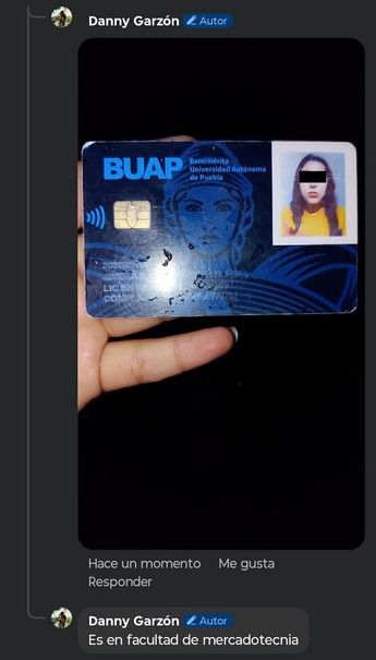 Estudiantes reconocieron a Jimena como estudiante de la Facultad de Mercadotecnia en la BUAP / Redes