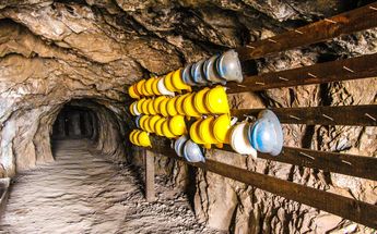 Equipamiento de los mineros en la mina de Ojuela.
